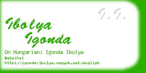 ibolya igonda business card